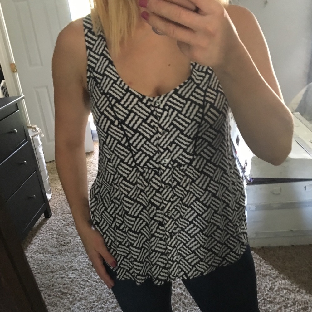 Anthropologie Maeve Sleeveless Printed Blouse Top